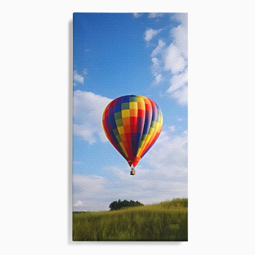 Tablou canvas cu tablou canvas cu balon cu aer cald, fara rama, pe sasiu de lemn